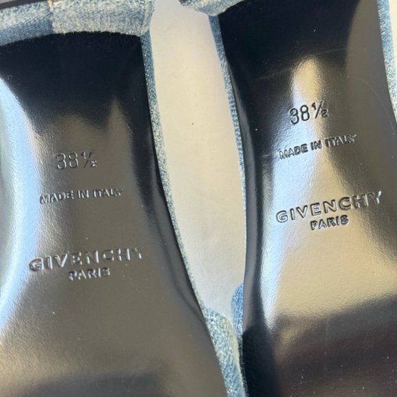 Givenchy 4G Block Heel Slide Sandal Mule Denim Blue Italy Sz.38.5 - Picture 10 of 11